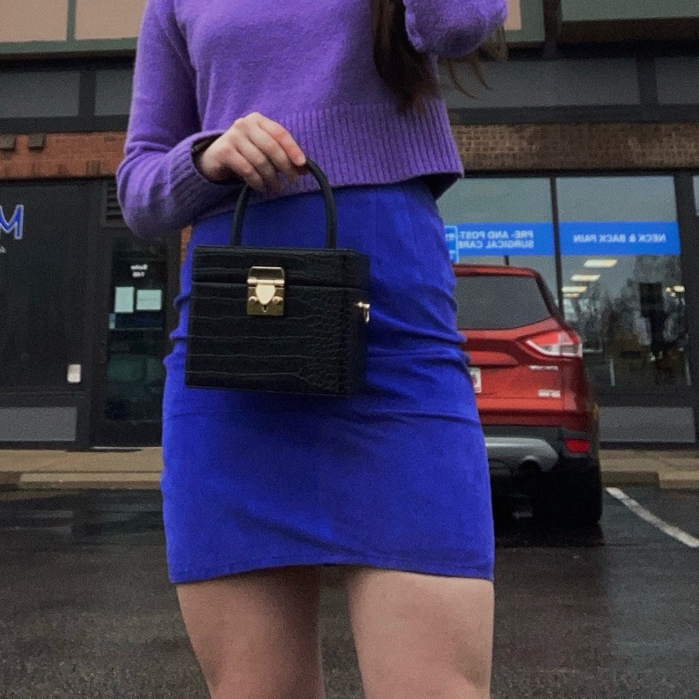 Vintage Purple Suede Mini Skirt💜